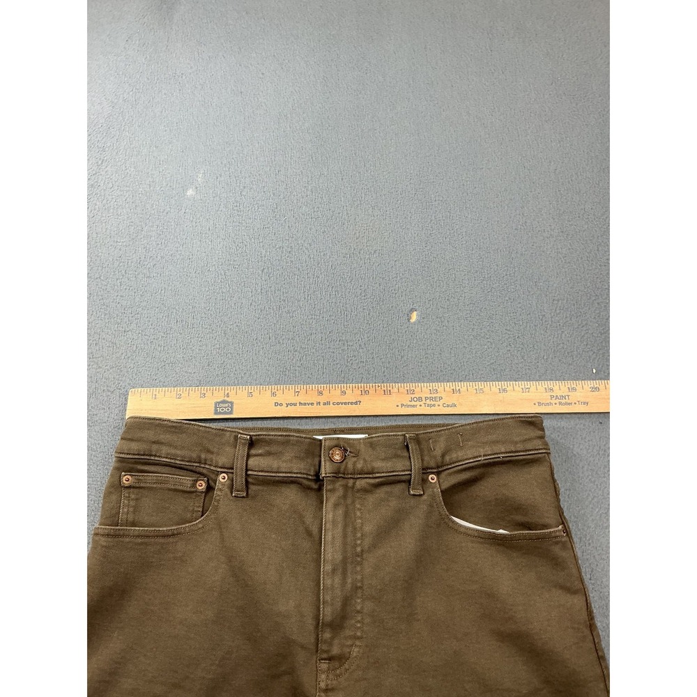 Madewell Flared Wide-Leg Jeans Womens 32 Brown Olive Raw Hem High Rise NW267 - Picture 5 of 12